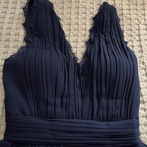 XS Dark Navy Blue Party/Bridesmaid/Prom Knee-Length w/built in bra - Picture 1 of 8